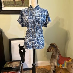 Tommy Bahama short sleeves palm print button down shirt-Sz Small